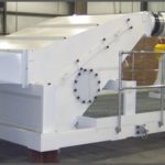 7,200-cfm Trim Separator and Fan Handling Log Saw Cookies from Two Tissue Converting Rewinders